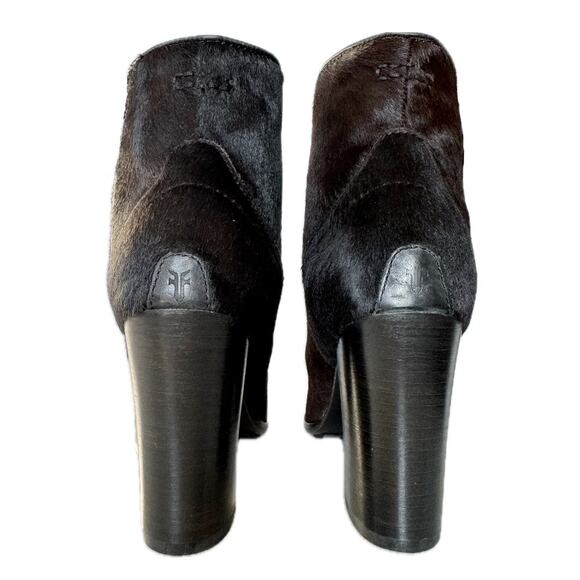 FRYE Parker Short Calf Hair On Black Ankle Bootie Boots - Picture 3 of 6